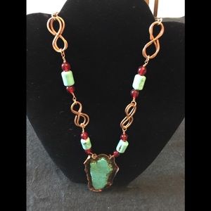 Hand crafted copper and turquoise necklace